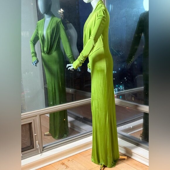 🆕 RAT & BOA 🧿 NWOT Octavia Long Sleeve Column Maxi Dress, Green - Sz XL US 10 - Picture 7 of 15